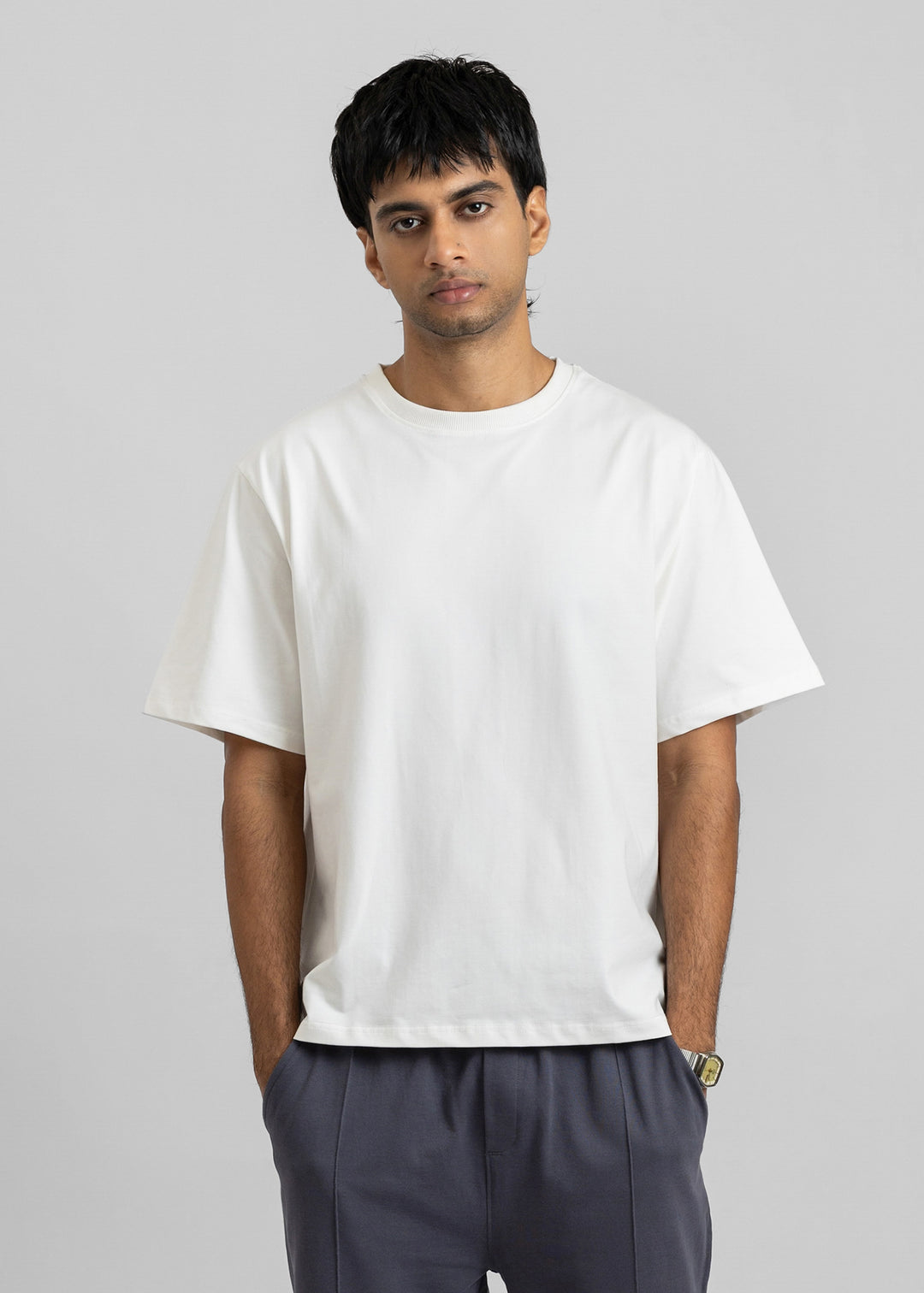 Stretch Box-Fit T-shirt — Off White