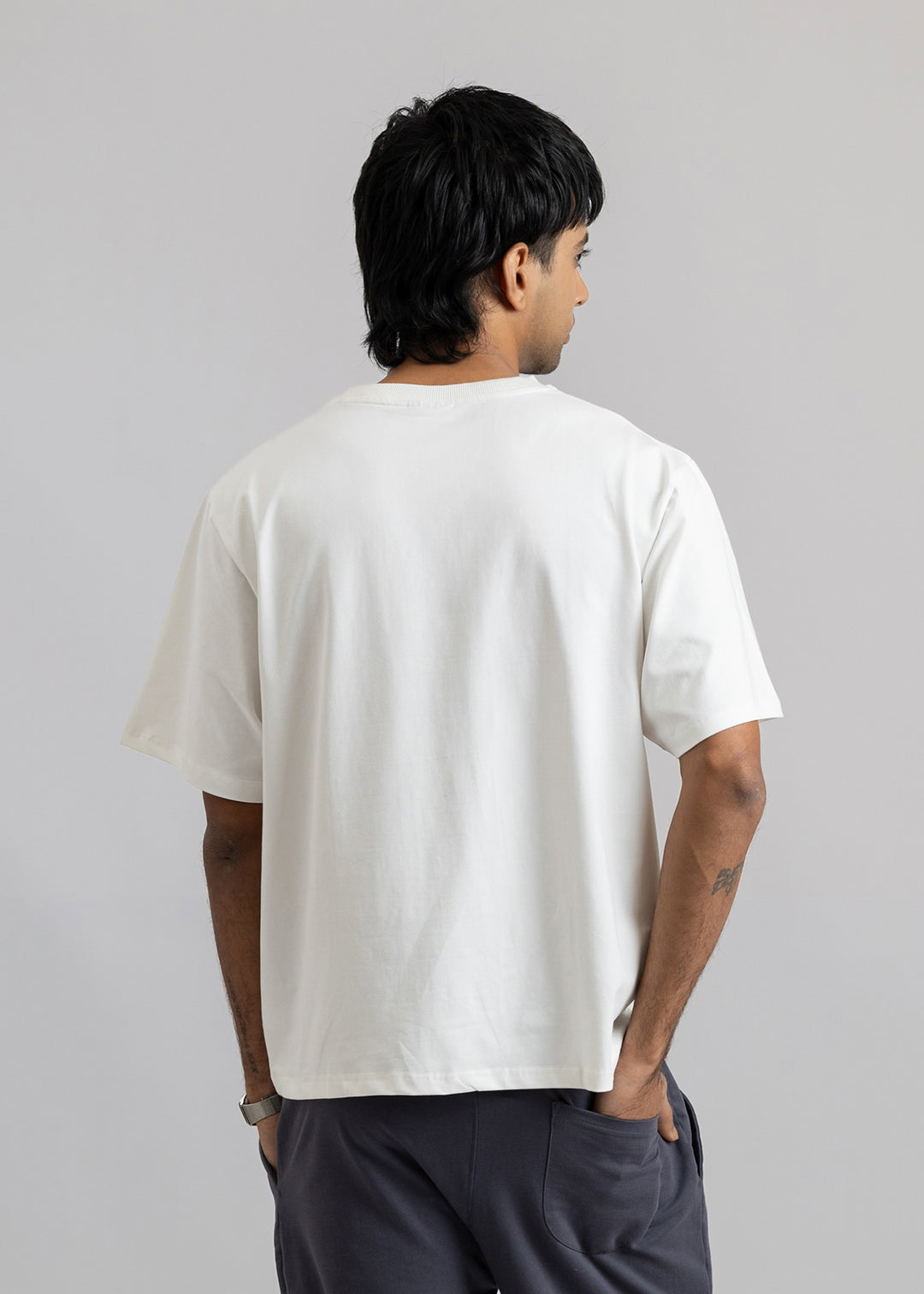 Stretch Box-Fit T-shirt — Off White