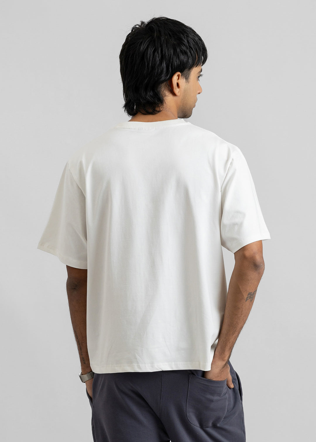 Stretch Box-Fit T-shirt — Off White