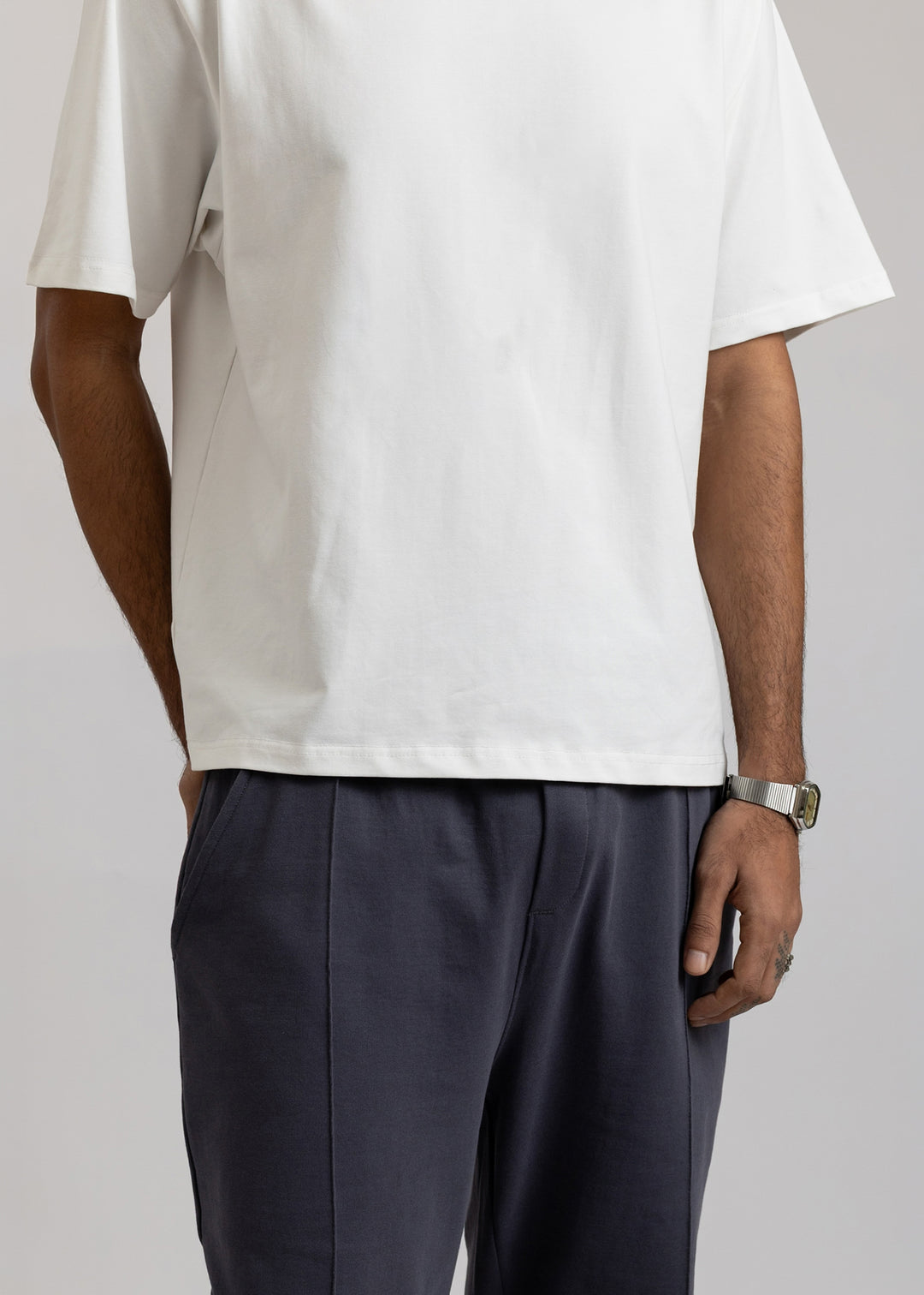 Stretch Box-Fit T-shirt — Off White