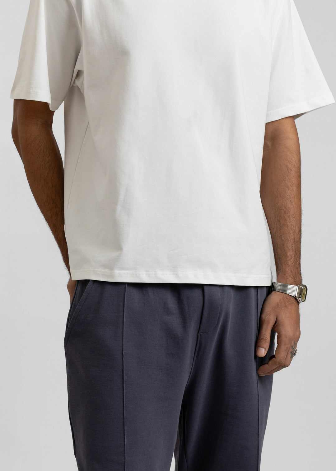 Stretch Box-Fit T-shirt — Off White