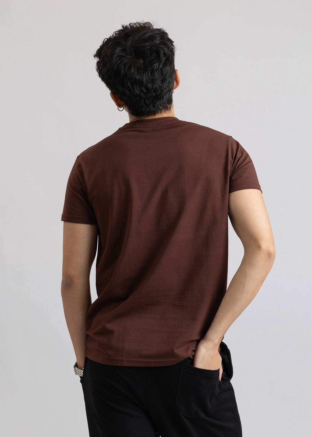 Stretch Slim Fit T-shirt — Dark Brown