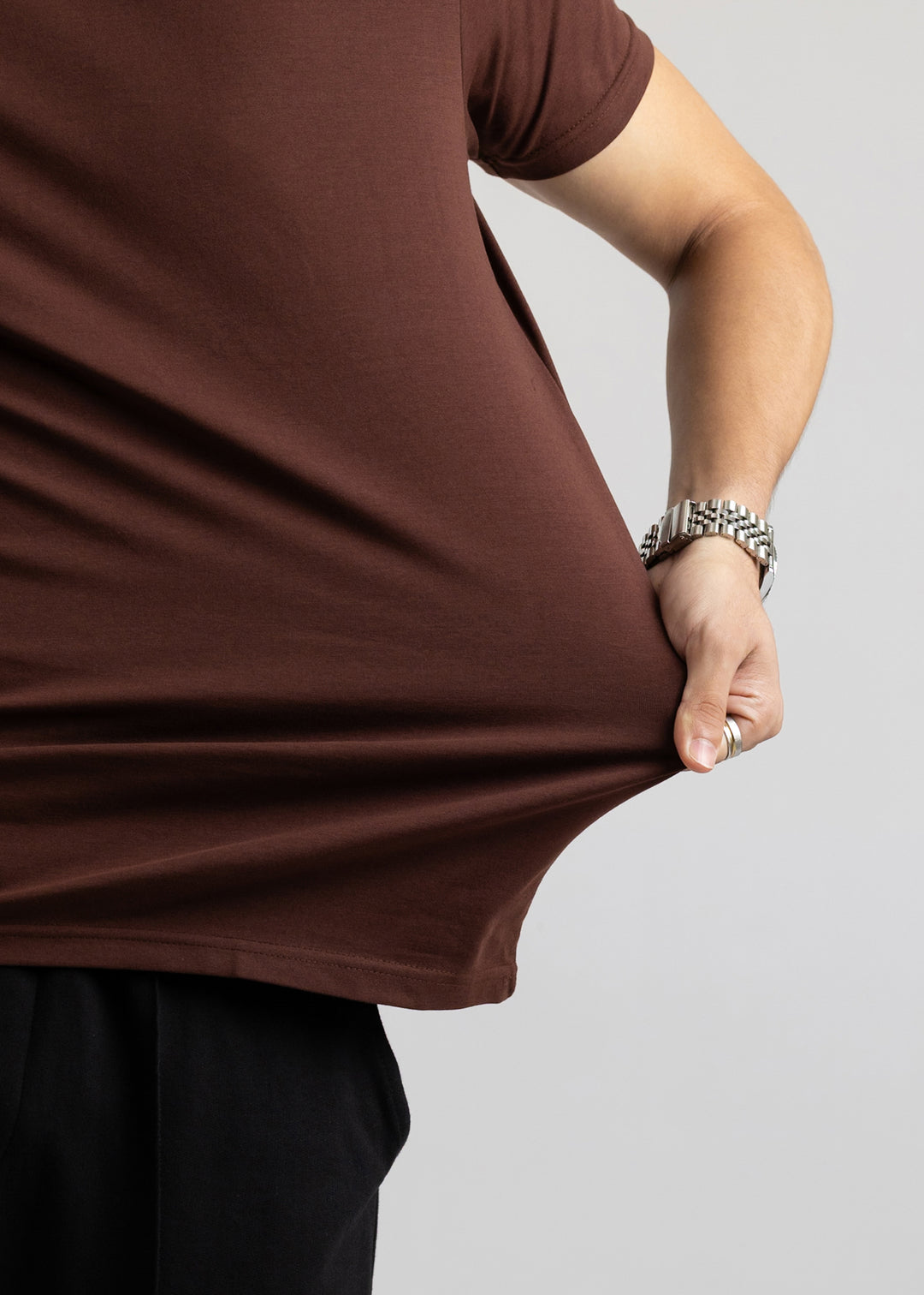 Stretch Slim Fit T-shirt — Dark Brown
