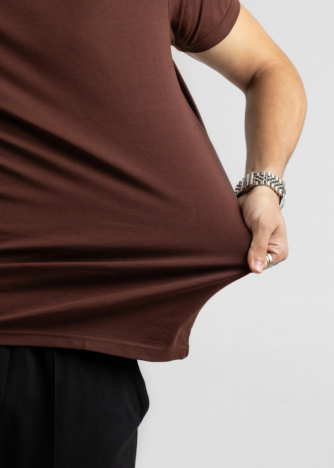 Stretch Slim Fit T-shirt — Dark Brown
