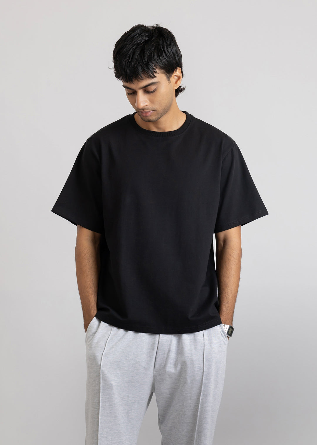 Stretch Box-Fit T-shirt — Black