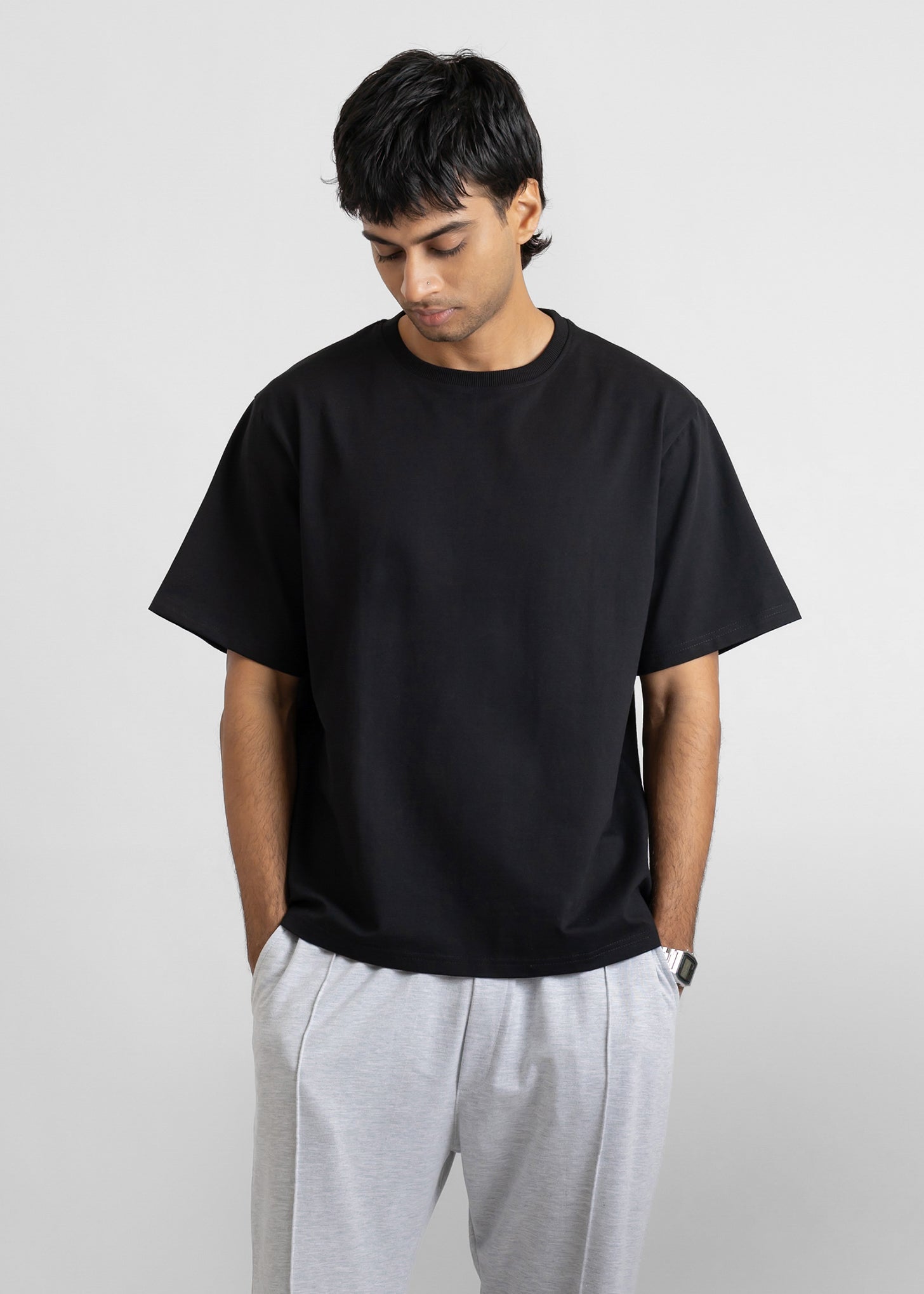 Stretch Box-Fit T-shirt — Black