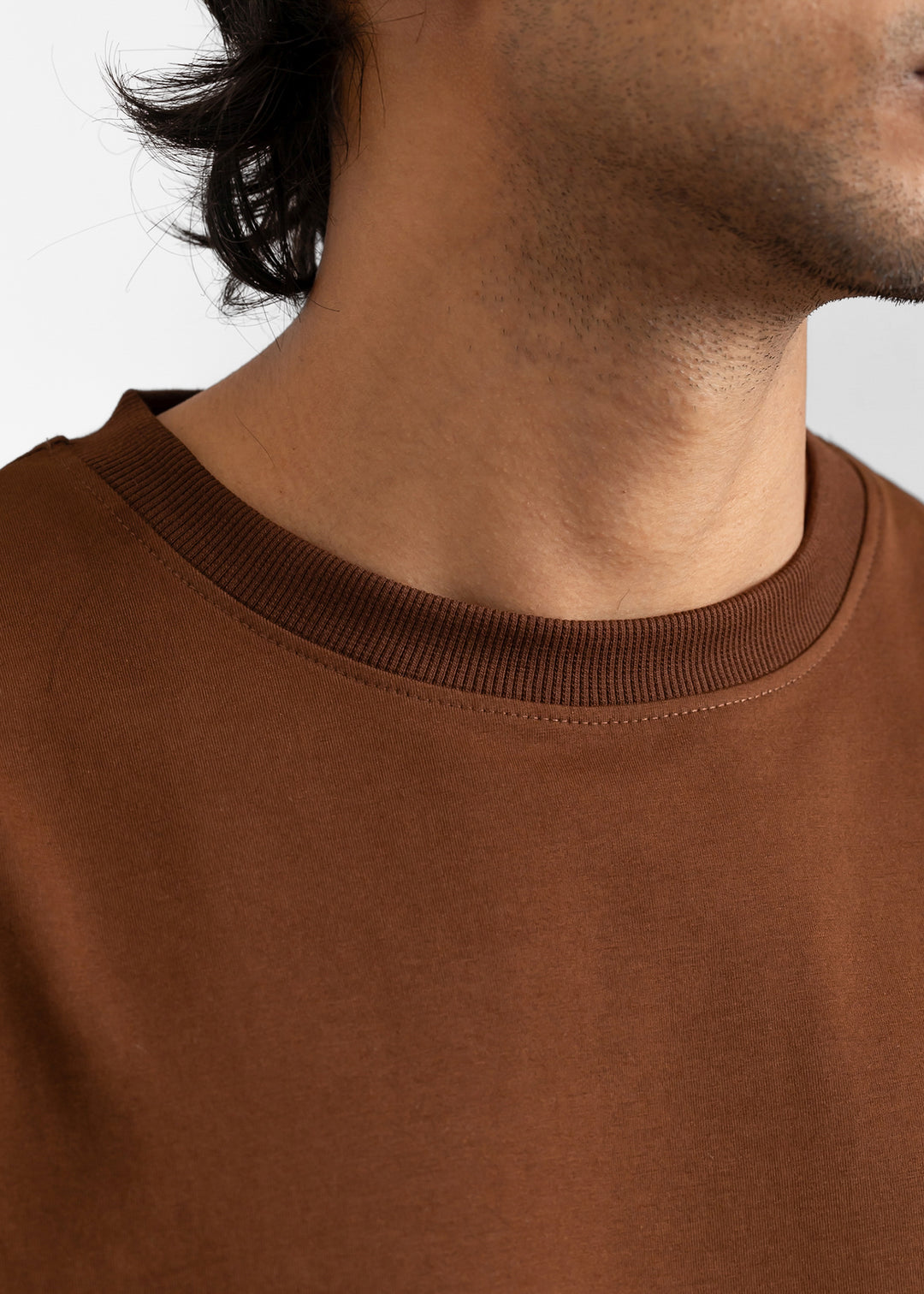 Stretch Box Fit T-shirt — Coffee Brown