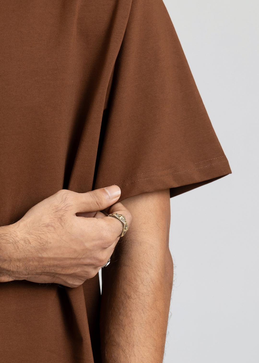 Stretch Box Fit T-shirt — Coffee Brown