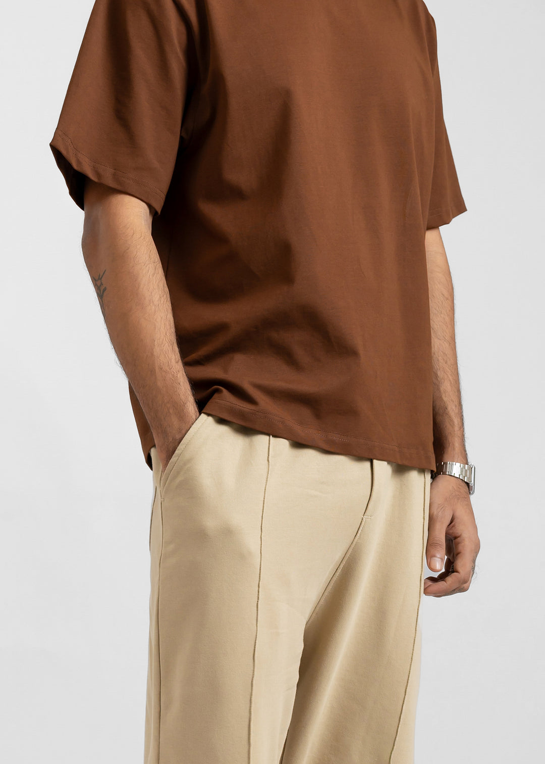 Stretch Box Fit T-shirt — Coffee Brown