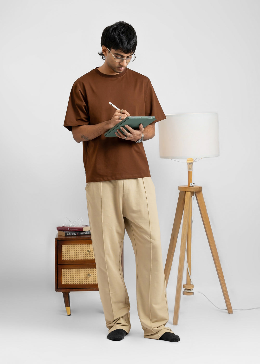 Stretch Box Fit T-shirt — Coffee Brown