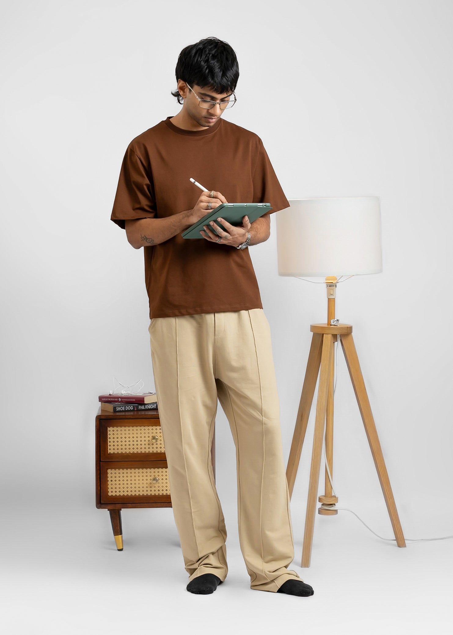 Stretch Box Fit T-shirt — Coffee Brown