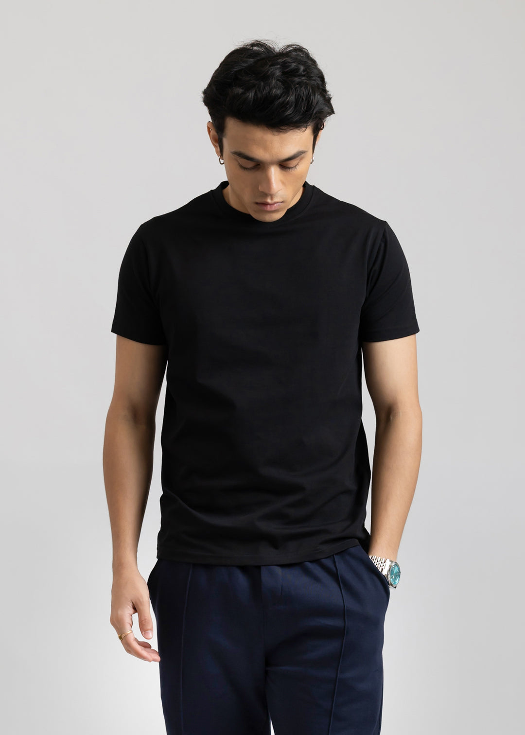 Stretch Slim Fit T-shirt — Black