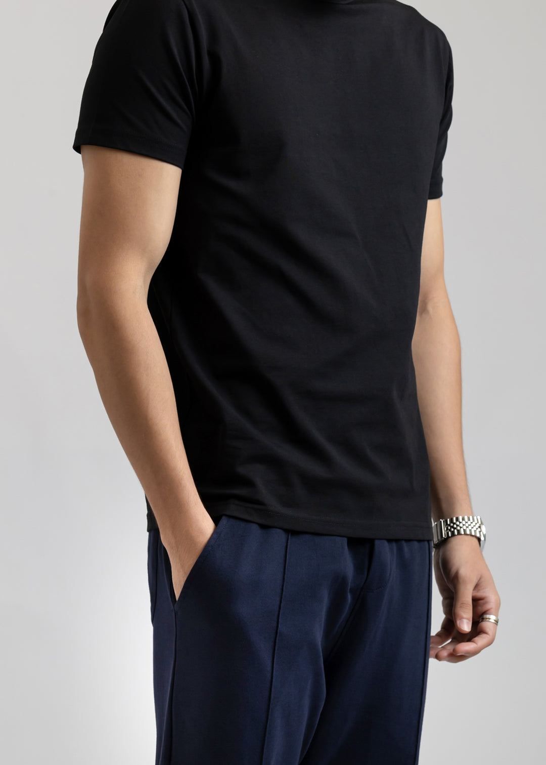 Stretch Slim Fit T-shirt — Black