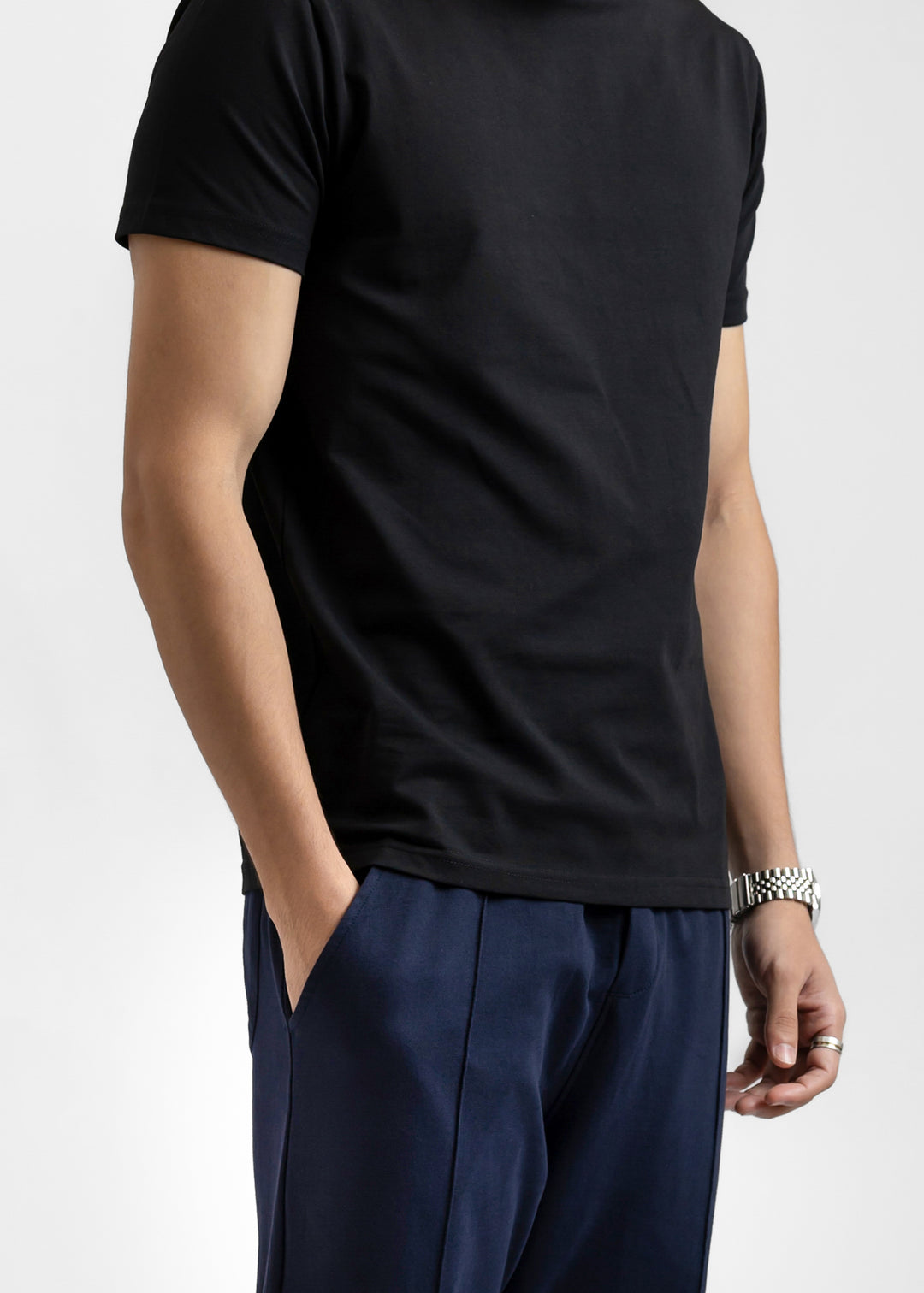 Stretch Slim Fit T-shirt — Black