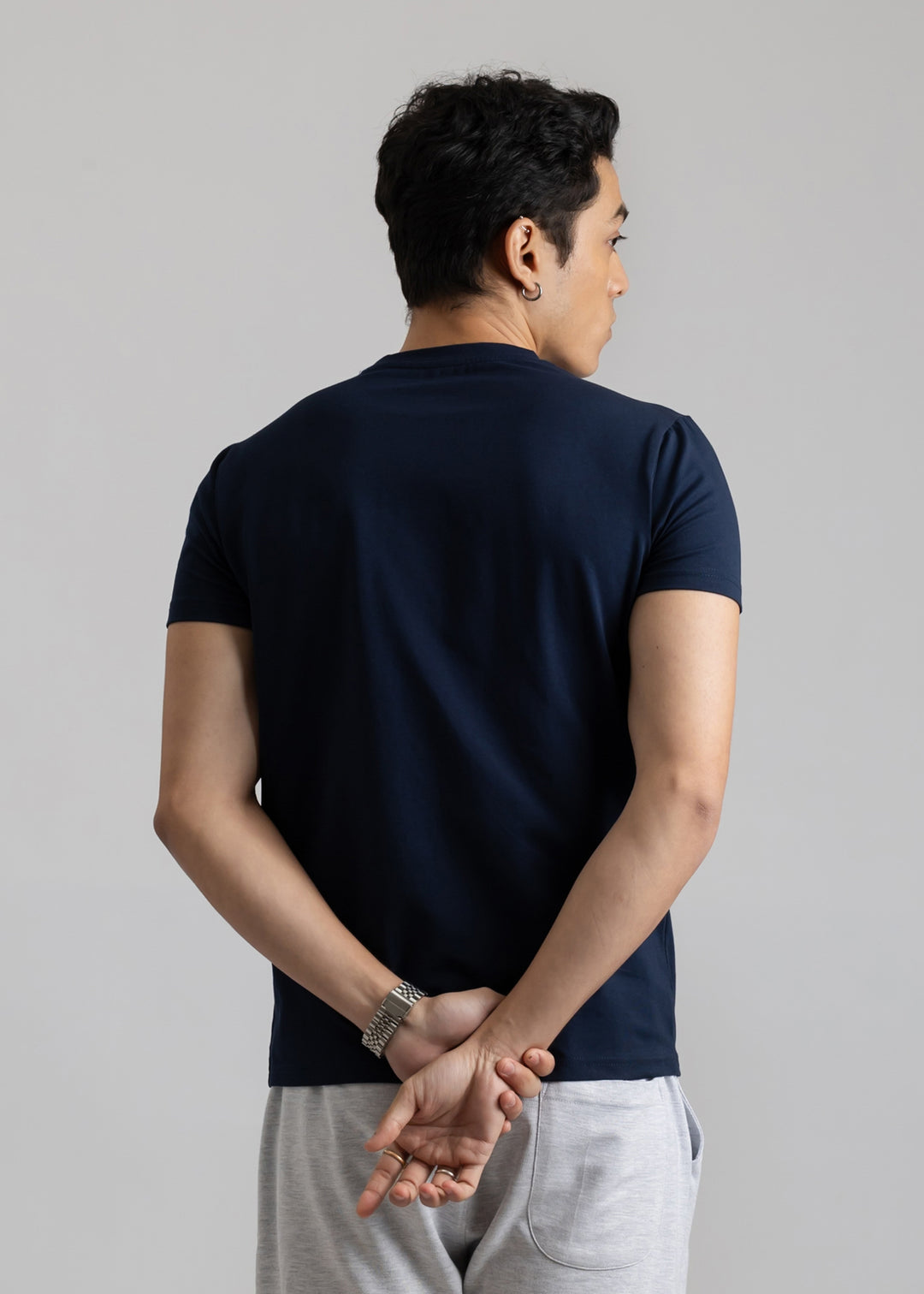 Stretch Slim Fit T-shirt — Navy Blue