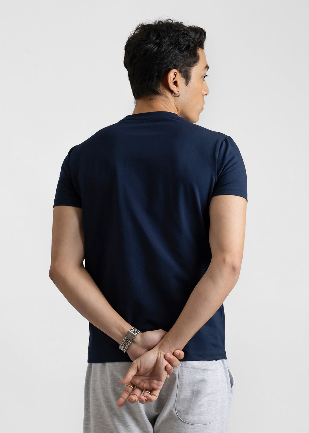 Stretch Slim Fit T-shirt — Navy Blue