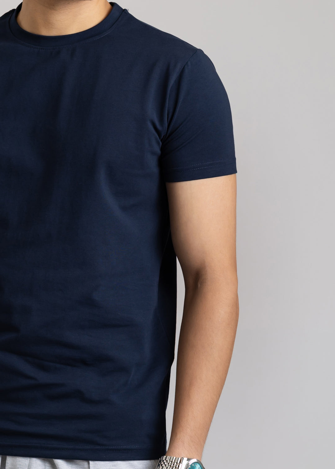 Stretch Slim Fit T-shirt — Navy Blue