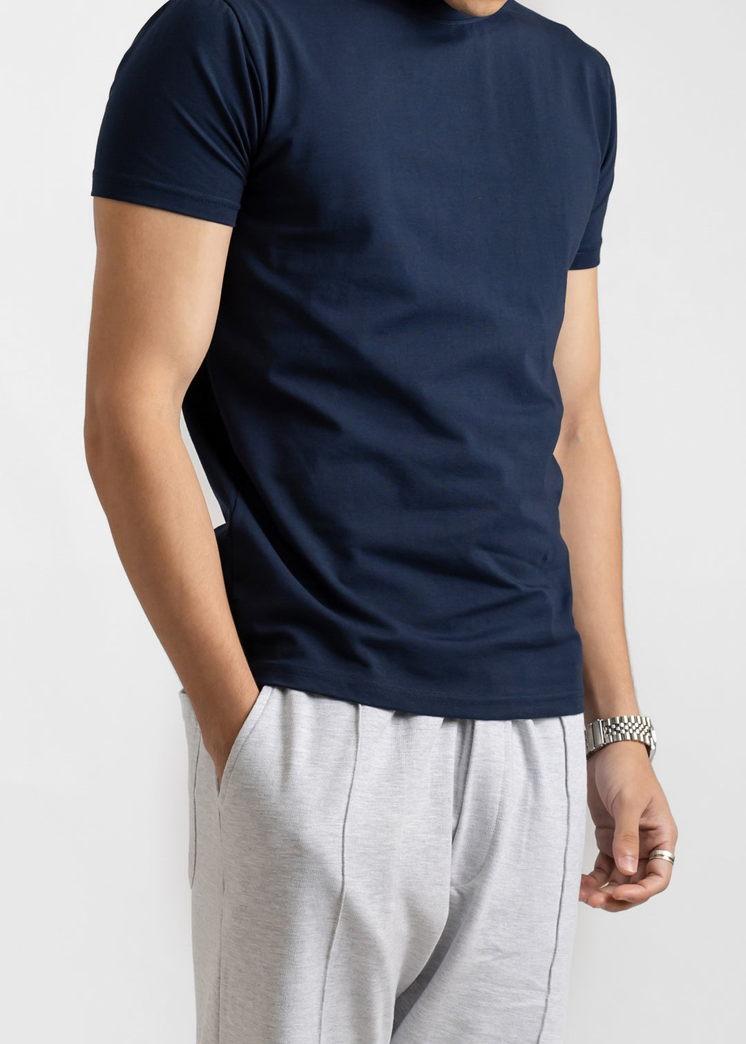 Stretch Slim Fit T-shirt — Navy Blue